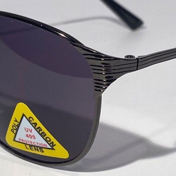 0564 Aviator Sunglasses Black Frame Black Lens UV400 NWT main image 8